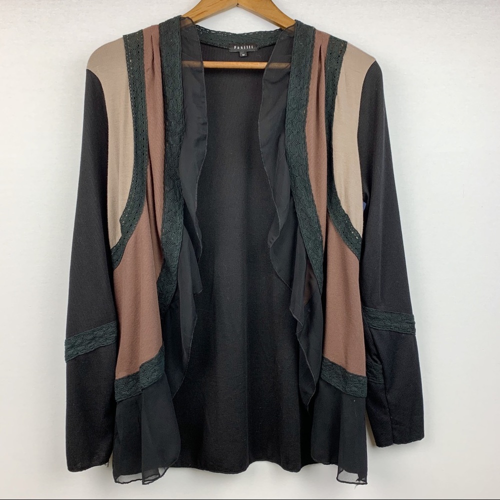 Panilli Open Front Lace & Ruffle Cardigan